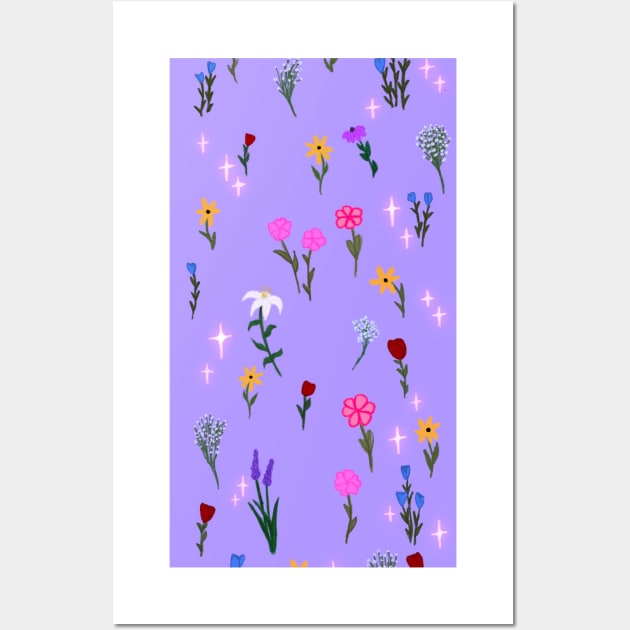 purple wildflowers Wall Art by hgrasel